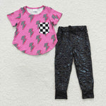 Kids checkered top long pants outfit