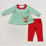Matching Christmas Kids boys girls long sleeves deer clothing embroidered
