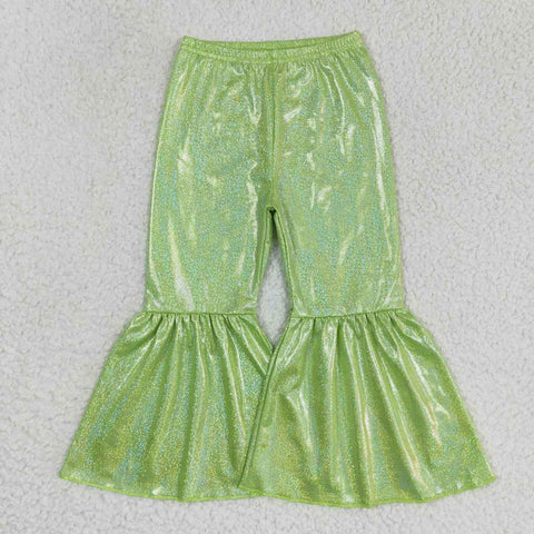 P0189 green girls bell bottom pants