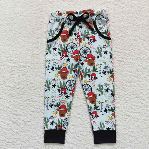 P0291 christmas cow star girls pants