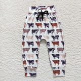 P0272 COW print white hat and pants