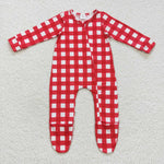 LR0549 red baby romper