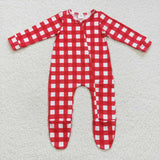 LR0549 red baby romper