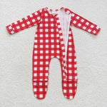 LR0549 red baby romper