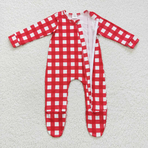 LR0549 red baby romper