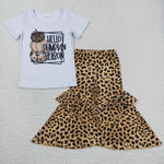 GSPO0836 white short sleeve shirt and bell bottom girls outfits