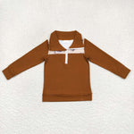 BT0343 long sleeve brown boy shirt