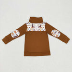 BT0348 brown cow long sleeve shirt boy clothes