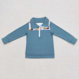 BT0329 long sleeve shirt blue boys clothes