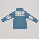 BT0329 long sleeve shirt blue boys clothes