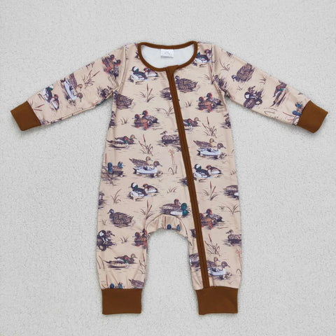 LR0667 duck long sleeve baby romper