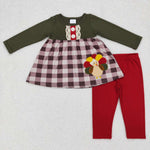 GLP0750 long sleeve Thankful Turkey shirt and pants girls outfits