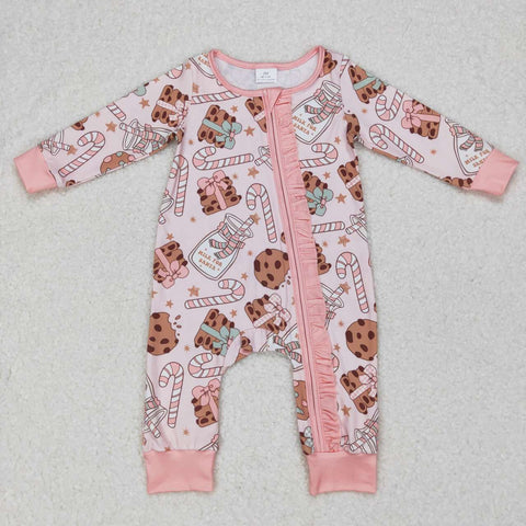 LR0630 pink long sleeve baby romper