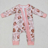 LR0630 pink long sleeve baby romper