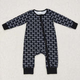 LR0653 long sleeve black baby romper