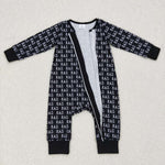 LR0653 long sleeve black baby romper