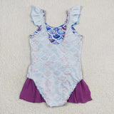 S0154 short purple baby swimwear