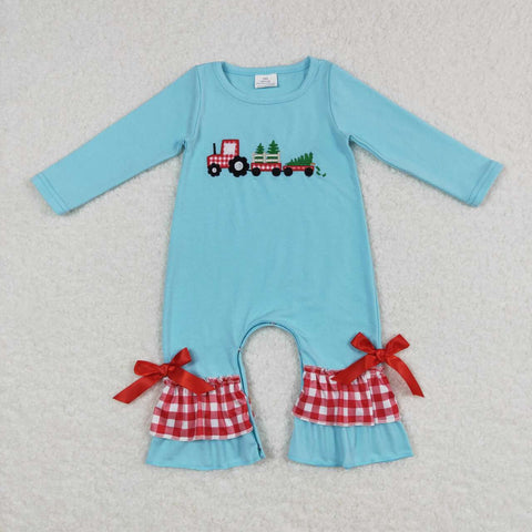 LR0499 blue sleeve baby romper