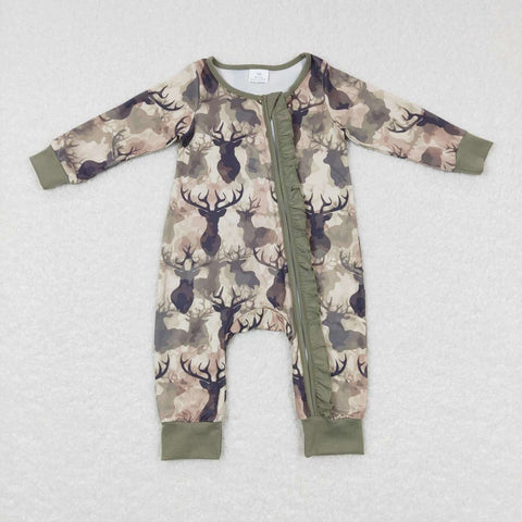 LR0661 long sleeve christmas deer baby romper