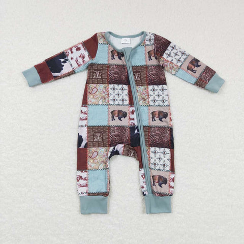 LR0734 farm long sleeve baby romper