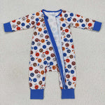 LR0721 blue long sleeve baby romper