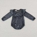 LR0685 black baby romper