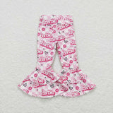 P0294 pink long girl bell bottom