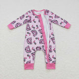 LR0490 pink long sleeve baby romper