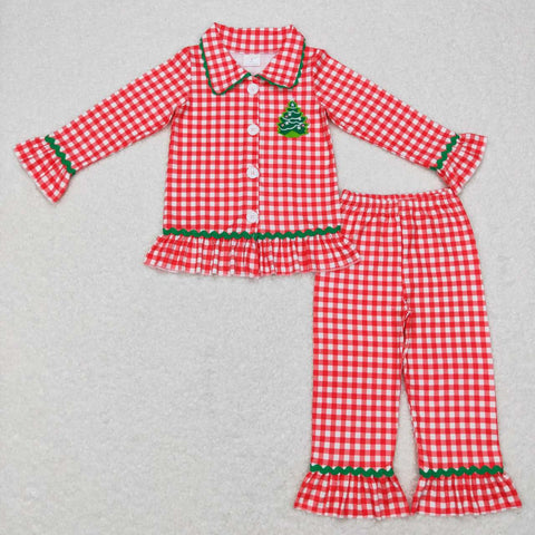 GLP0854 red long sleeve shirt and pants girl outfits