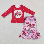 GLP0902 red long sleeve shirt and pants girl outfits