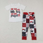 BSPO0171 White short shirt and pants boy outfits