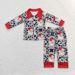 BLP0185 christmas long sleeve shirt and pants girls pajamas