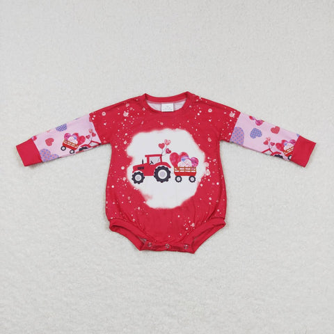 LR0773 red long sleeve baby romper