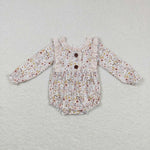 LR0769 white long sleeve baby romper