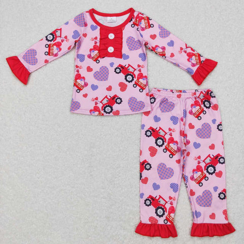 GLP0904 pink long sleeve shirt and pants girls outfits