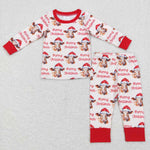 BLP0388 christmas long sleeve shirt and pants boy pajamas