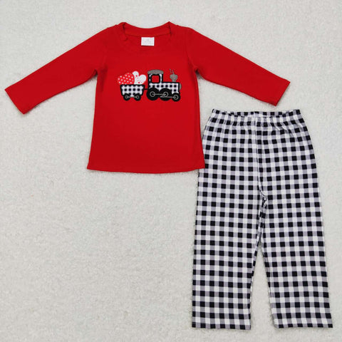 BLP0403 Red long sleeve shirt and pants boy outfits