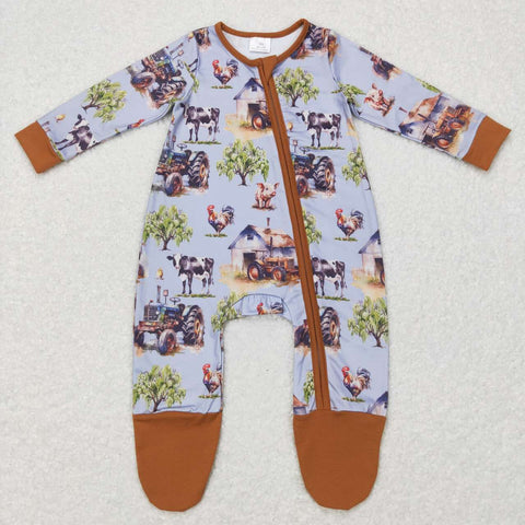 LR0632  farm long sleeve baby romper