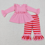 GLP0777 pink long sleeve shirt and pants girls outfits