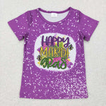 GT0374  purple short sleeve baby shirt