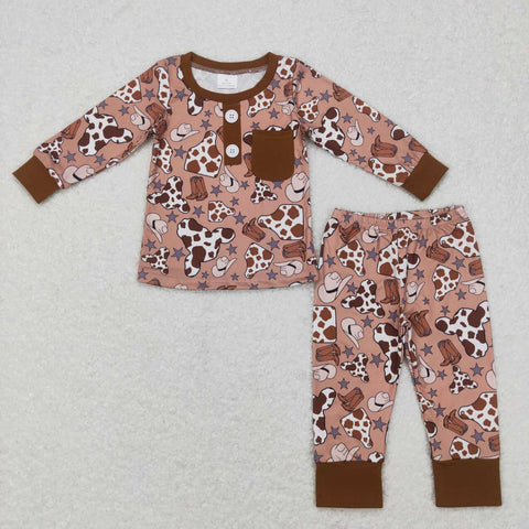 BLP0347 long sleeve shirt and pants boy pajamas