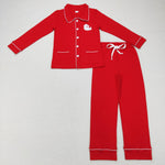 BLP0296 daddy's santa red pajamas set