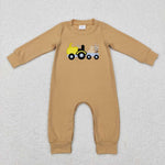 LR0729 brown long sleeve baby romper