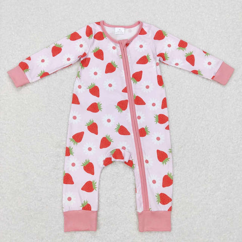 LR0795 pink long sleeve baby romper