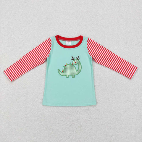 BT0422 red green long sleeve boy shirt