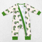 LR0717 green long sleeve baby romper