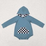 LR0759 long sleeve blue baby romper