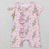 SR0523 pink short sleeve baby romper