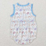 SR0507 blue short sleeve baby romper