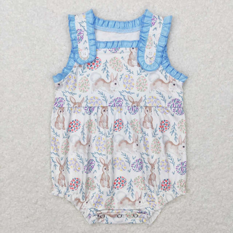 SR0507 blue short sleeve baby romper